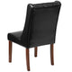 Black LeatherSoft |#| Black LeatherSoft Upholstered Button Tufted Parsons Chair with Side Panel Detail