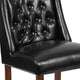 Black LeatherSoft |#| Black LeatherSoft Upholstered Button Tufted Parsons Chair with Side Panel Detail