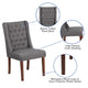 Gray Fabric |#| Gray Fabric Upholstered Button Tufted Parsons Chair with Side Panel Detail