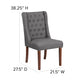 Gray Fabric |#| Gray Fabric Upholstered Button Tufted Parsons Chair with Side Panel Detail