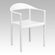 White |#| 1000 lb. Capacity White Plastic Cafe Stack Chair with Curving Back, Seat & Arms