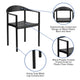 Black |#| 1000 lb. Capacity Black Plastic Cafe Stack Chair with Curving Back, Seat & Arms