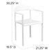 White |#| 1000 lb. Capacity White Plastic Cafe Stack Chair with Curving Back, Seat & Arms