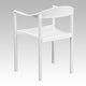 White |#| 1000 lb. Capacity White Plastic Cafe Stack Chair with Curving Back, Seat & Arms