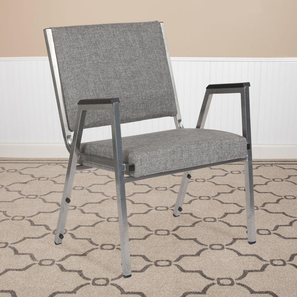 Gray Fabric |#| 1000 lb. Rated Gray Antimicrobial Fabric Bariatric Medical Reception Arm Chair