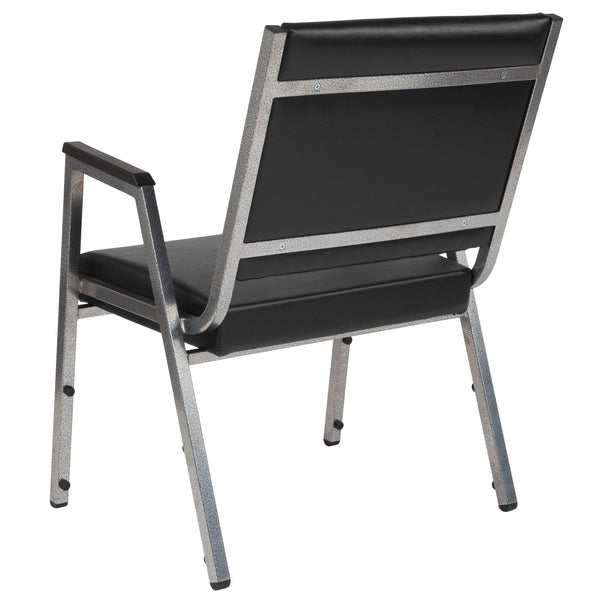 Black Vinyl |#| 1000 lb. Rated Black Antimicrobial Vinyl Bariatric Medical Reception Arm Chair