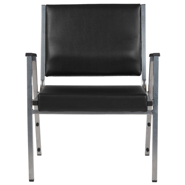 Black Vinyl |#| 1000 lb. Rated Black Antimicrobial Vinyl Bariatric Medical Reception Arm Chair