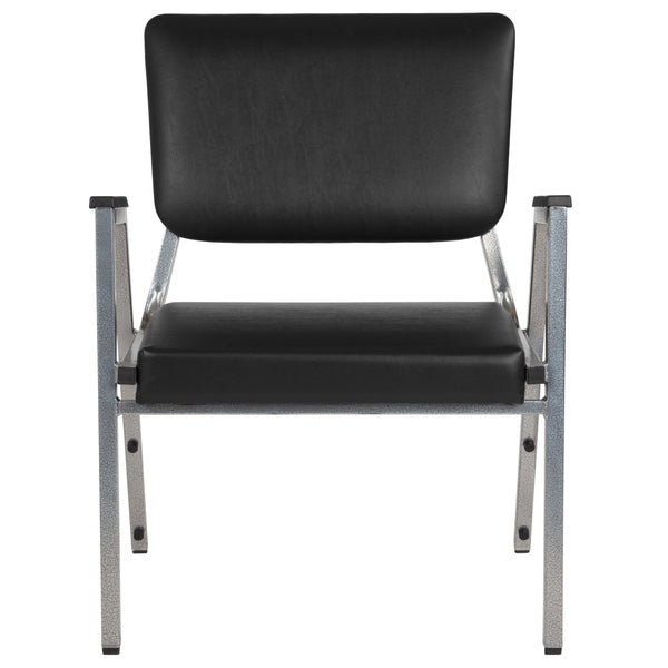 Black Vinyl |#| 1000 lb. Rated Black Antimicrobial Vinyl Bariatric Medical Reception Arm Chair