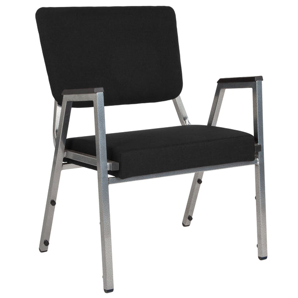 Black Fabric |#| 1000 lb. Rated Black Antimicrobial Fabric Bariatric Medical Reception Arm Chair