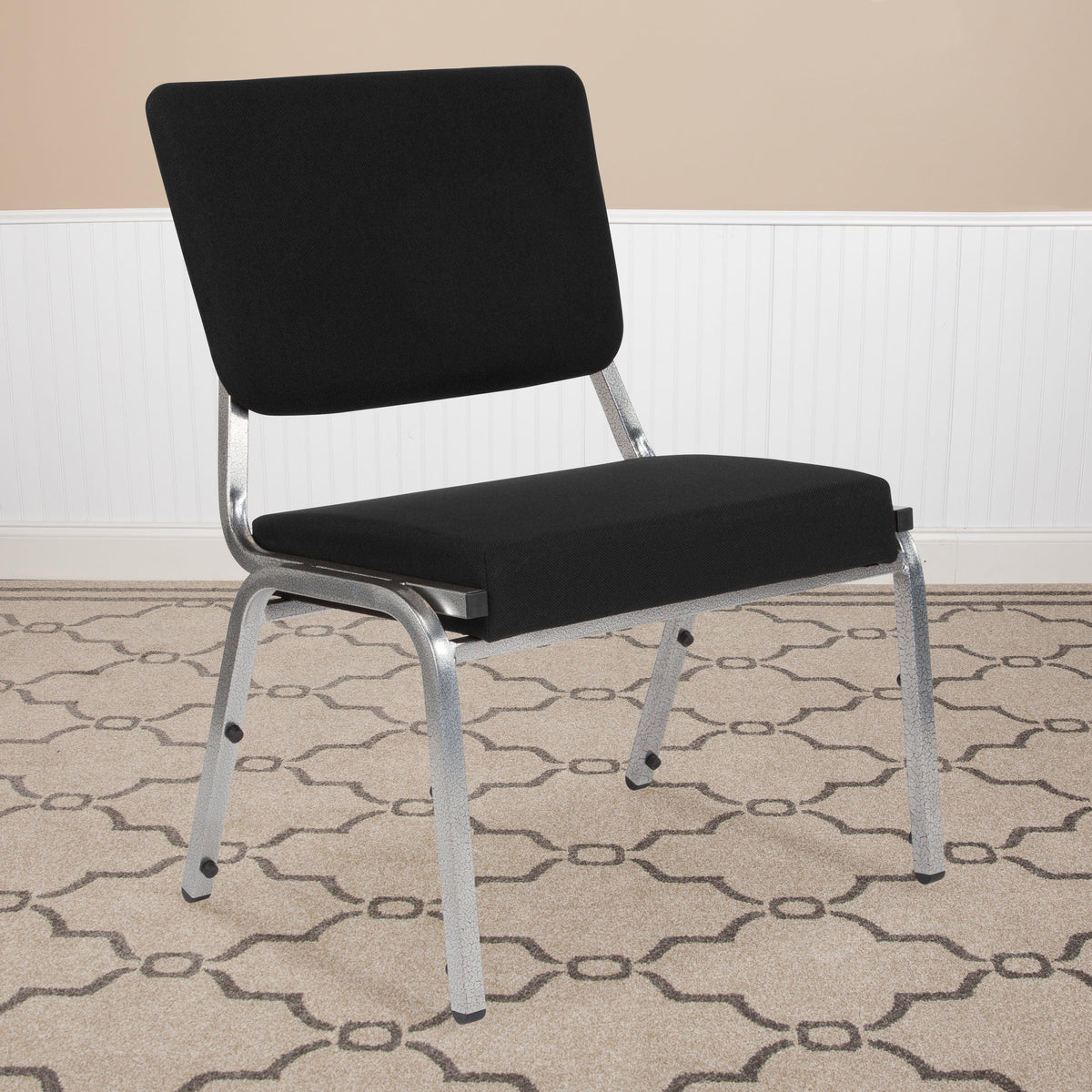 Black Fabric |#| 1000 lb. Rated Black Antimicrobial Fabric Bariatric Medical Reception Chair