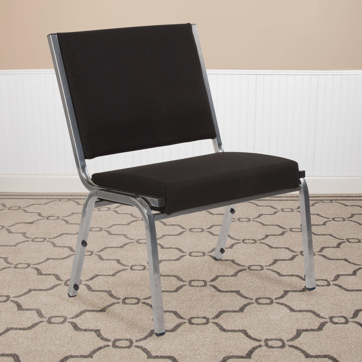 Black Fabric |#| 1000 lb. Rated Black Fabric Bariatric Medical Reception Chair