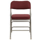 Burgundy Fabric/Gray Frame |#| 18.5inchW Premium Curved Triple Braced Burgundy Fabric Metal Folding Chair