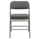 Gray Fabric/Gray Frame |#| 18.5inchW Premium Curved Triple Braced Gray Fabric Metal Folding Chair