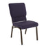 Royal Purple Fabric/Gold Vein Frame |#| 18.5"W Stacking Church Chair in Royal Purple Fabric - Gold Vein Frame