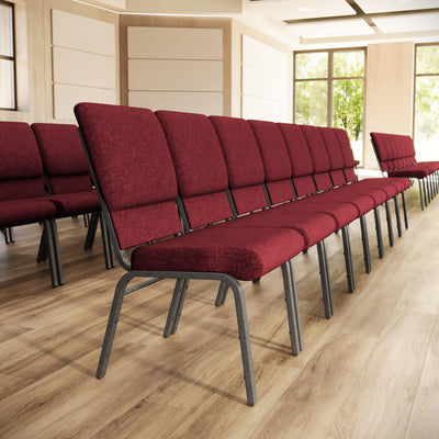 18.5"W Stacking Church Chair in Fabric - Copper Vein Frame - View 2