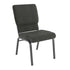 Dark Gray Fabric/Silver Vein Frame |#| 18.5"W Stacking Church Chair in Dark Gray Fabric - Silver Vein Frame