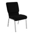 Black Fabric/Silver Vein Frame |#| 18.5"W Stacking Church Chair in Black Fabric - Silver Vein Frame