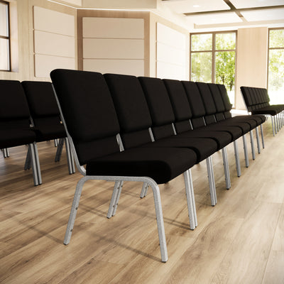 18.5"W Dot Fabric Stacking Church Chair - View 2
