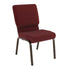 Burgundy Patterned Fabric/Gold Vein Frame |#| 18.5"W Stacking Church Chair in Burgundy Patterned Fabric - Gold Vein Frame