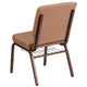 Caramel Fabric/Copper Vein Frame |#| 18.5inchW Church Chair in Caramel Fabric with Cup Book Rack - Copper Vein Frame