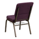 Plum Fabric/Gold Vein Frame |#| 18.5inchW Church Chair in Plum Fabric with Cup Book Rack - Gold Vein Frame