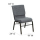 Gray Fabric/Gold Vein Frame |#| 18.5inchW Church Chair in Gray Fabric with Book Rack - Gold Vein Frame