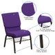 Purple Fabric/Gold Vein Frame |#| 18.5inchW Church Chair in Purple Fabric with Book Rack - Gold Vein Frame