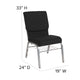 Black Fabric/Silver Vein Frame |#| 18.5inchW Church Chair in Black Fabric with Book Rack - Silver Vein Frame