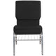 Black Fabric/Silver Vein Frame |#| 18.5inchW Church Chair in Black Fabric with Book Rack - Silver Vein Frame