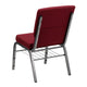 Burgundy Fabric/Silver Vein Frame |#| 18.5inchW Church Chair in Burgundy Fabric with Book Rack - Silver Vein Frame