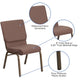 Brown Dot Fabric/Gold Vein Frame |#| 18.5inchW Stacking Church Chair in Brown Dot Fabric - Gold Vein Frame