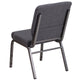 Dark Gray Fabric/Silver Vein Frame |#| 18.5inchW Stacking Church Chair in Dark Gray Fabric - Silver Vein Frame