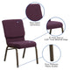 Plum Fabric/Gold Vein Frame |#| 18.5inchW Stacking Church Chair in Plum Fabric - Gold Vein Frame