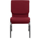 Burgundy Fabric/Silver Vein Frame |#| 18.5inchW Stacking Church Chair in Burgundy Fabric - Silver Vein Frame