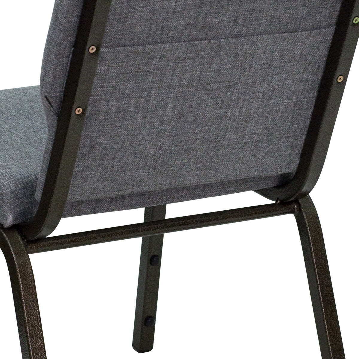 Gray Fabric/Gold Vein Frame |#| 18.5inchW Stacking Church Chair in Gray Fabric - Gold Vein Frame