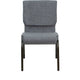 Gray Fabric/Gold Vein Frame |#| 18.5inchW Stacking Church Chair in Gray Fabric - Gold Vein Frame