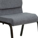 Gray Fabric/Gold Vein Frame |#| 18.5inchW Stacking Church Chair in Gray Fabric - Gold Vein Frame