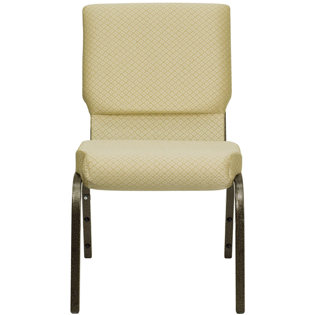 Beige Patterned Fabric/Gold Vein Frame |#| 18.5inchW Stacking Church Chair in Beige Patterned Fabric - Gold Vein Frame