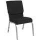 Black Fabric/Silver Vein Frame |#| 18.5inchW Stacking Church Chair in Black Fabric - Silver Vein Frame