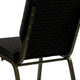 Black Dot Patterned Fabric/Gold Vein Frame |#| 18.5inchW Stacking Church Chair in Black Dot Patterned Fabric - Gold Vein Frame