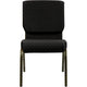 Black Dot Patterned Fabric/Gold Vein Frame |#| 18.5inchW Stacking Church Chair in Black Dot Patterned Fabric - Gold Vein Frame