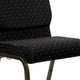 Black Dot Patterned Fabric/Gold Vein Frame |#| 18.5inchW Stacking Church Chair in Black Dot Patterned Fabric - Gold Vein Frame