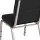 Black Fabric/Silver Vein Frame |#| 18.5inchW Stacking Church Chair in Black Fabric - Silver Vein Frame