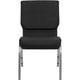 Black Fabric/Silver Vein Frame |#| 18.5inchW Stacking Church Chair in Black Fabric - Silver Vein Frame