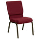 Burgundy Fabric/Gold Vein Frame |#| 18.5inchW Stacking Church Chair in Burgundy Fabric - Gold Vein Frame