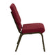 Burgundy Fabric/Gold Vein Frame |#| 18.5inchW Stacking Church Chair in Burgundy Fabric - Gold Vein Frame