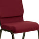 Burgundy Fabric/Gold Vein Frame |#| 18.5inchW Stacking Church Chair in Burgundy Fabric - Gold Vein Frame