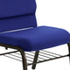Navy Blue Fabric/Gold Vein Frame |#| 18.5inchW Stacking Church Chair in Navy Blue Fabric - Gold Vein Frame