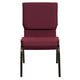 Burgundy Patterned Fabric/Gold Vein Frame |#| 18.5inchW Stacking Church Chair in Burgundy Patterned Fabric - Gold Vein Frame