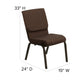 Brown Fabric/Gold Vein Frame |#| 18.5inchW Stacking Church Chair in Brown Fabric - Gold Vein Frame